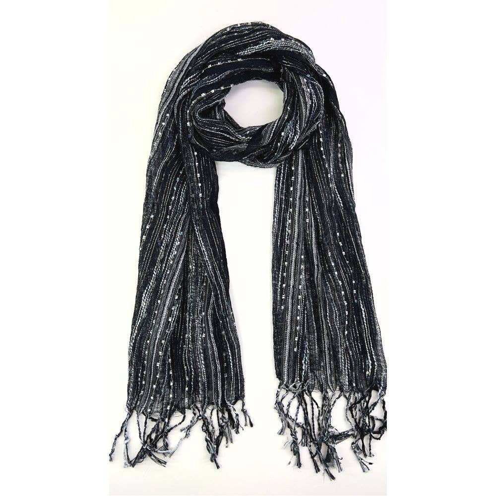 Humble Hilo – wholesale Scarf – Women's – Humble Hilo Multicolored Thread Artisan Scarf153