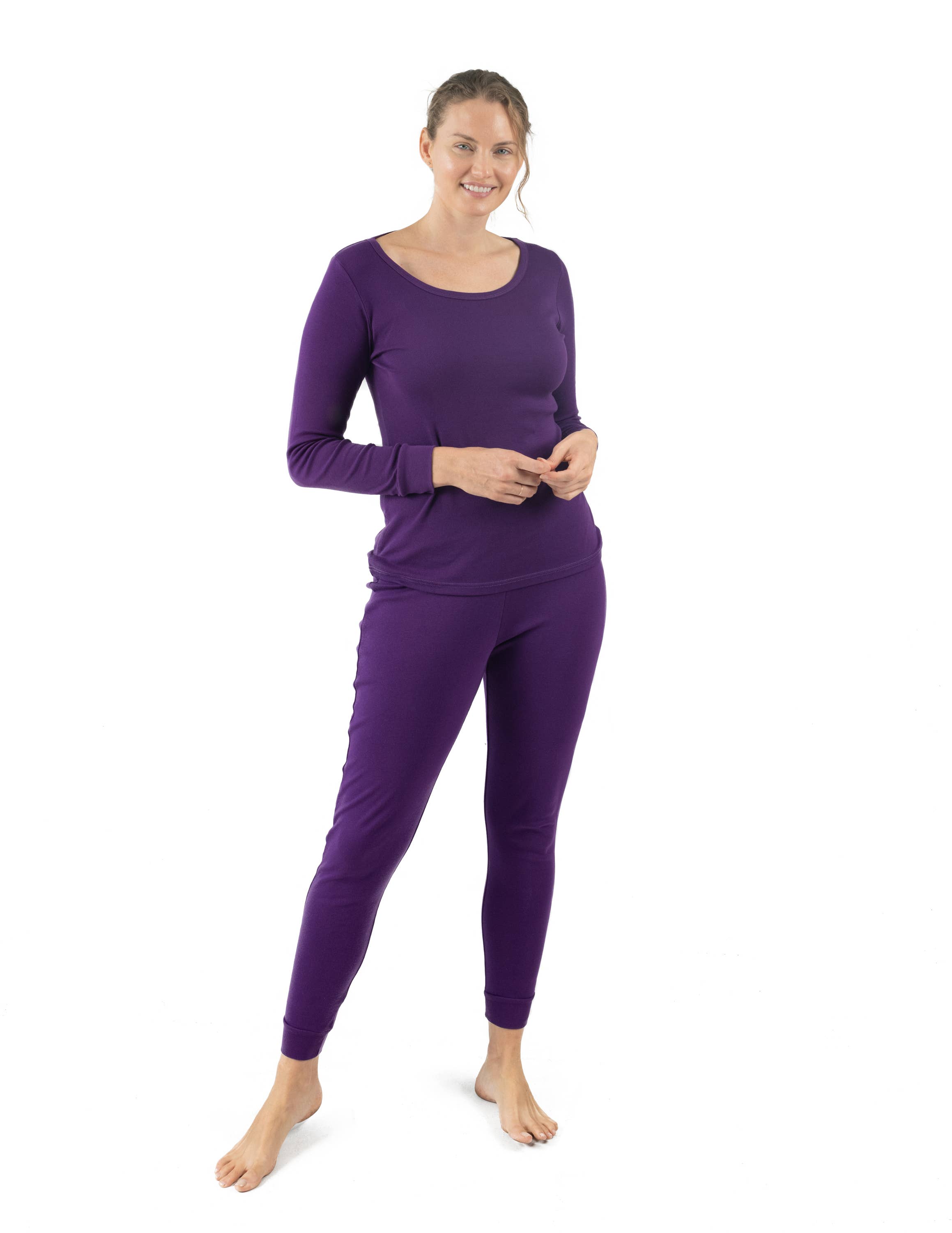 Leveret Pajamas - Vendita all'ingrosso Completo pigiama - Donna - Pigiama donna due pezzi cotone tinta unita10