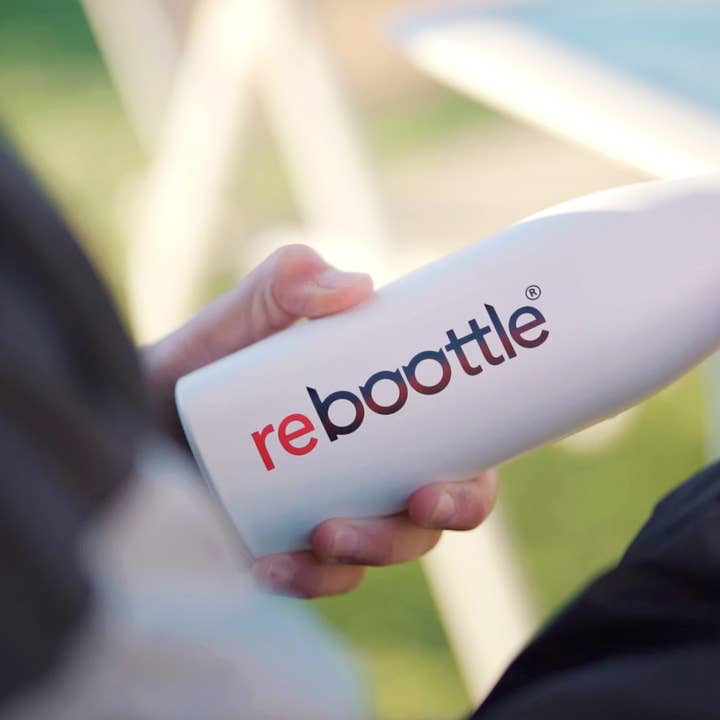Reboottle - Wholesale Water Bottle - stainless steel drinking bottle THERMO WHITE, hot & cold