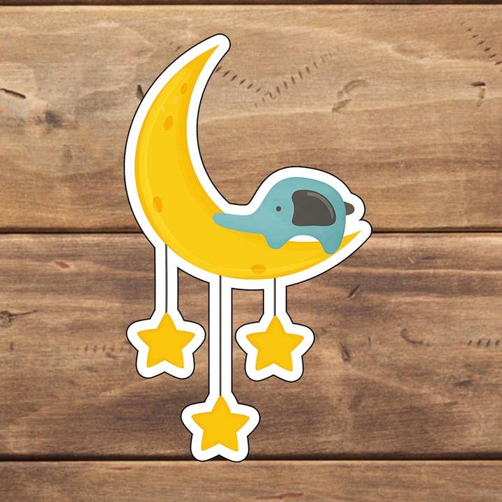 Autocolante Lua e Elefante por atacado de C3DAR Design