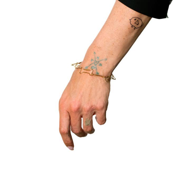 #FunnyBone - Bracelet Dogs Meatbone - Dorure 18 Carats pour la vente par Dropps By Szhirley
