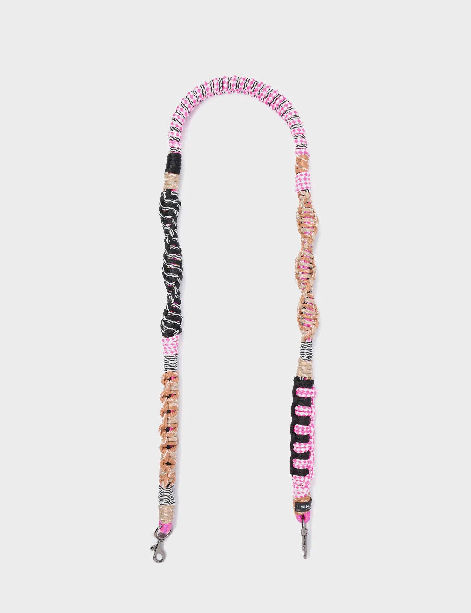 Min & Mon - Wholesale Bag Strap - Women's - Detachable Shoulder Strap - Black, Fuchsia and Pink Handwoven Paracord1