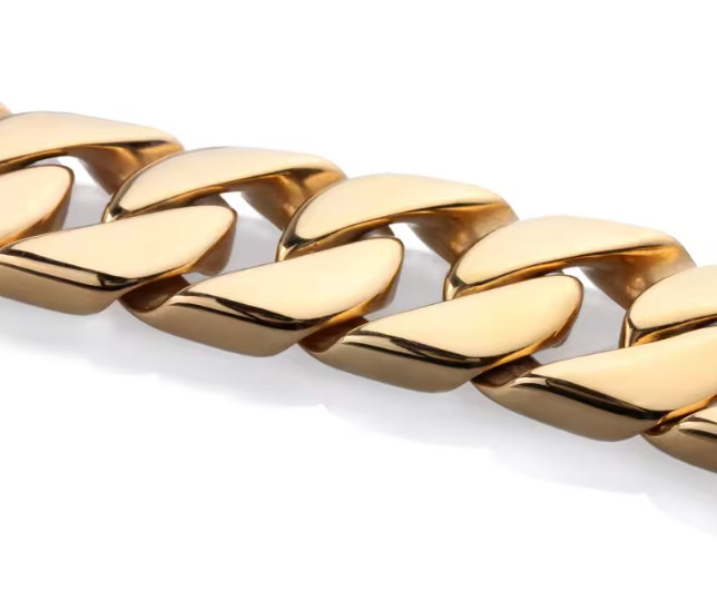 HoopLa - Wholesale Cuff Bracelet - Chunky Chain Cuff Bracelet- Steel 14K 5