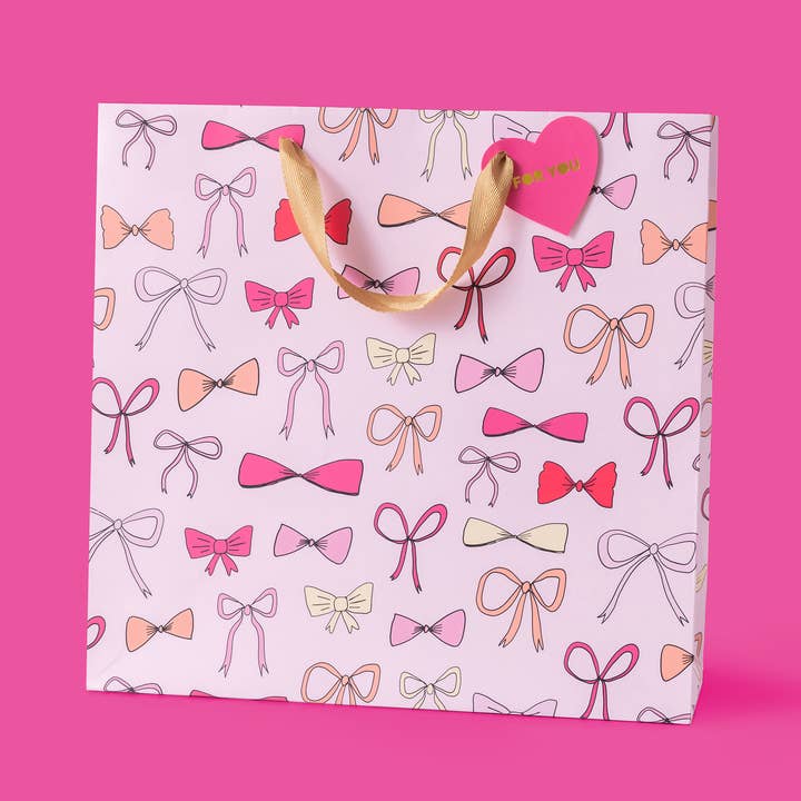 Taylor Elliott Designs - Vente Pochette cadeau - Sacs-cadeaux - Noeuds roses - Tailles assorties au choix3