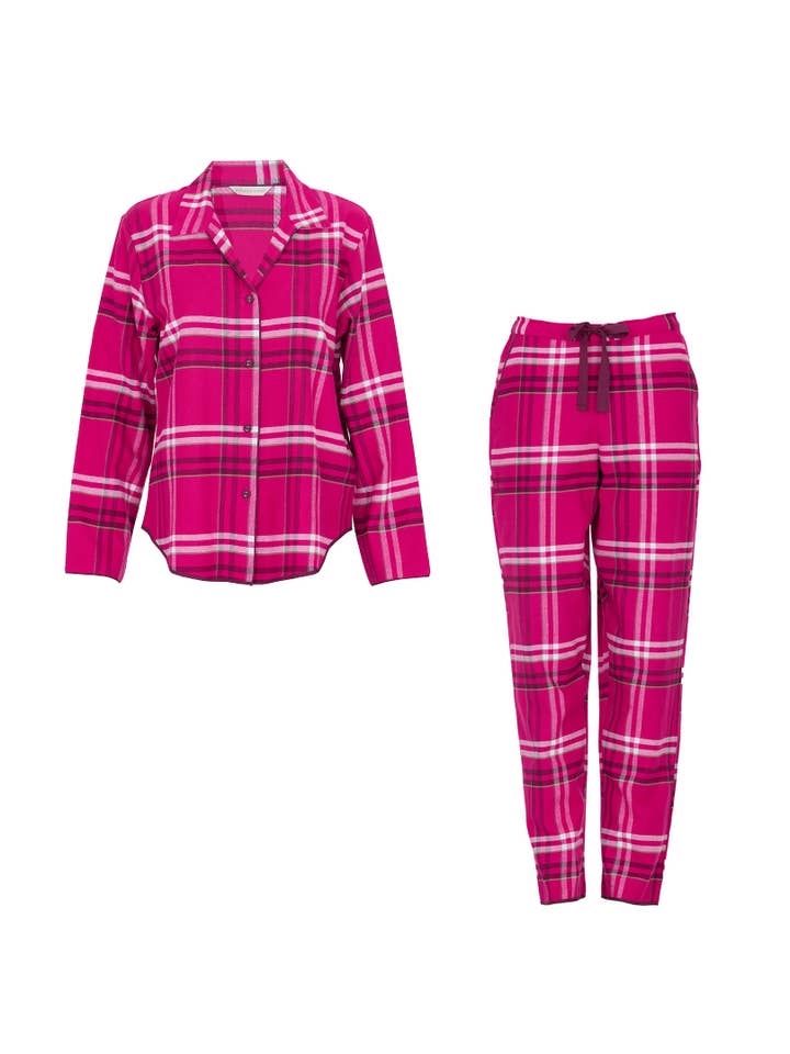 Cyberjammies – wholesale Sleepwear set – Women's – Isabella Pink Check Pyjama Set3