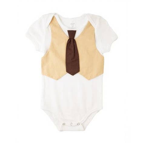 Baby drengs solbrun vest med brun bindedragt for engroshandel hos Born To Love