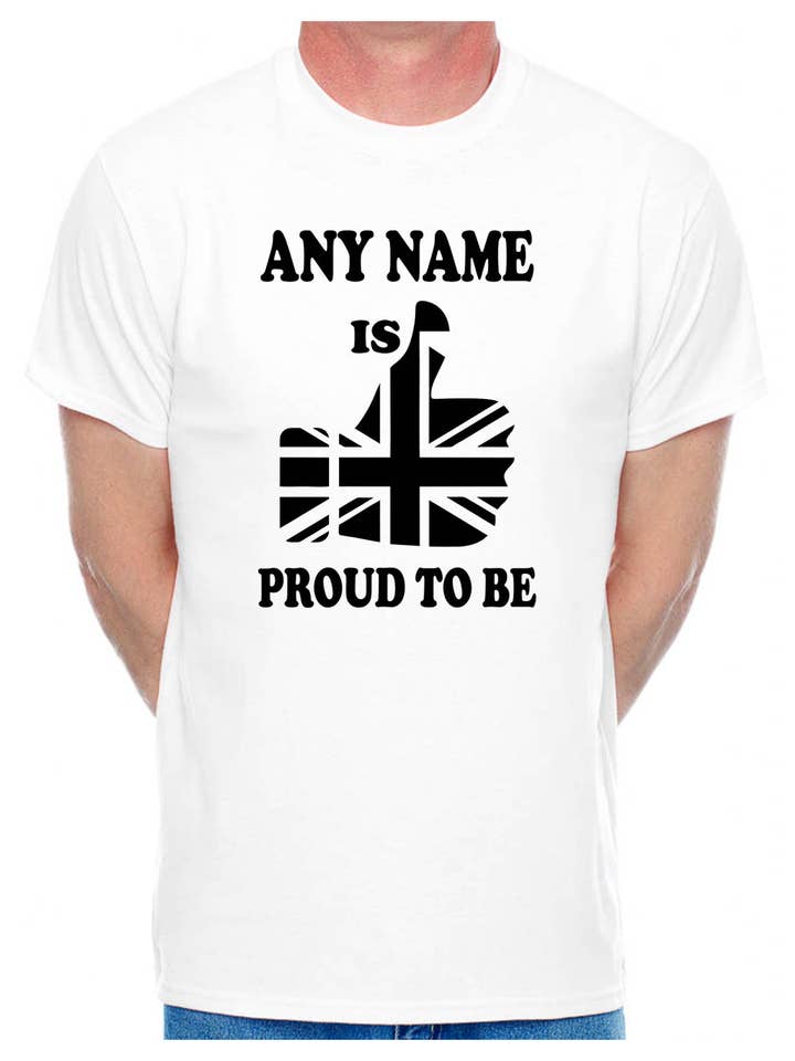 Print4U - Wholesale Screen printed t-shirt – Men′s - Personalised Mens T-Shirt Proud To Be British Any Name Custom1