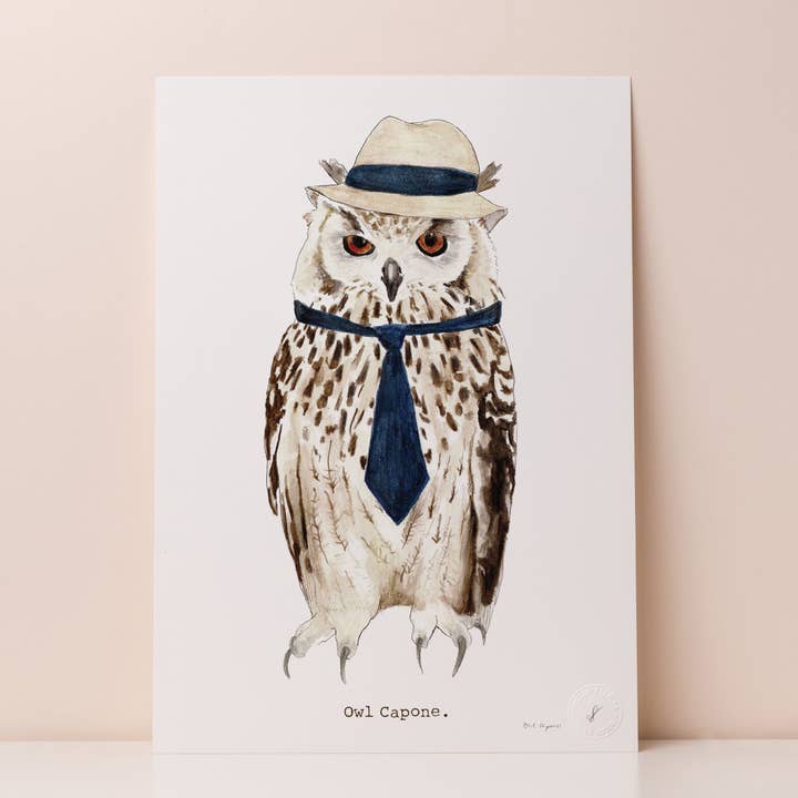 Estampa de coruja Capone por atacado de Mister Peebles
