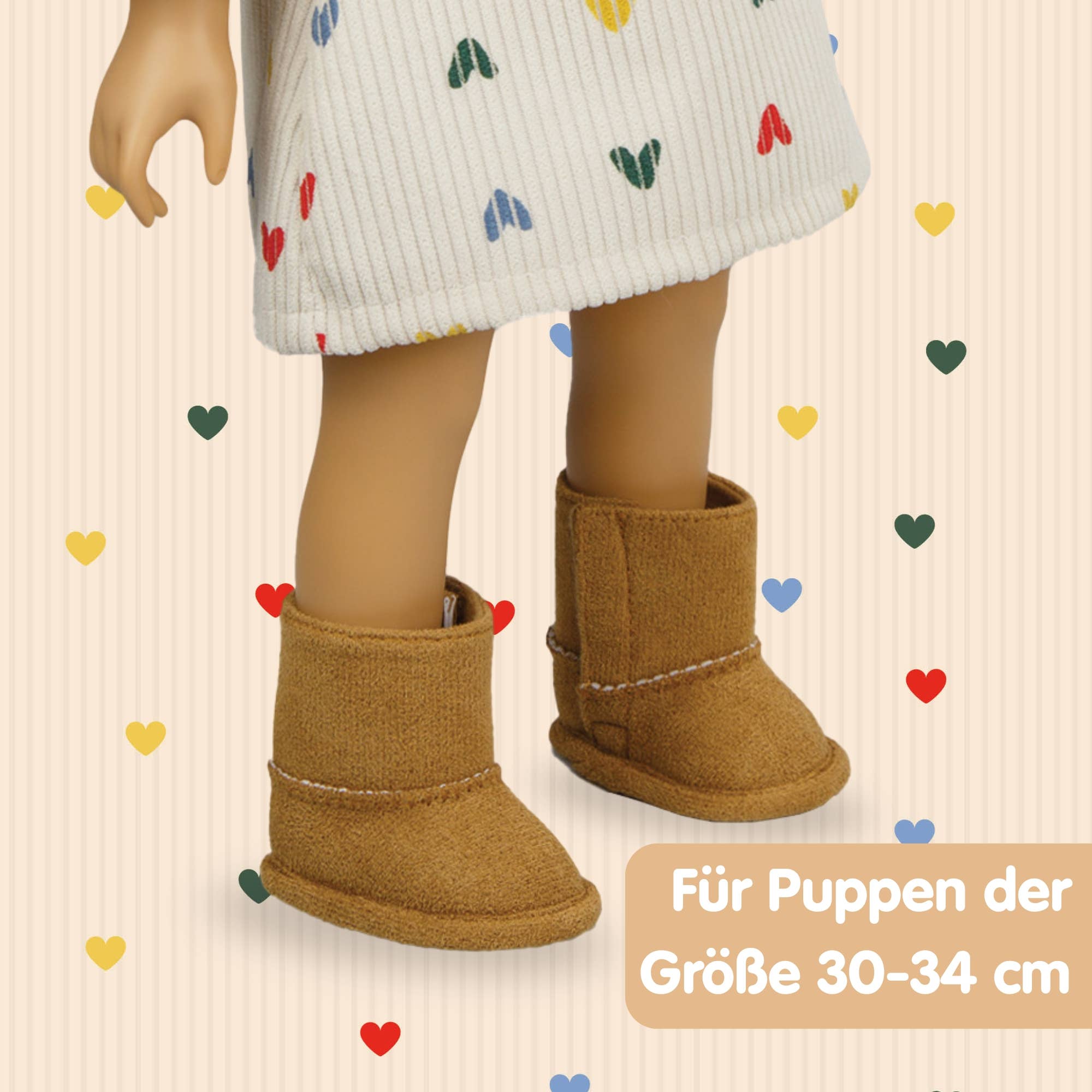 Heless - Wholesale Doll Clothing - Kids - Doll boots in suede look, size 30-34 cm1