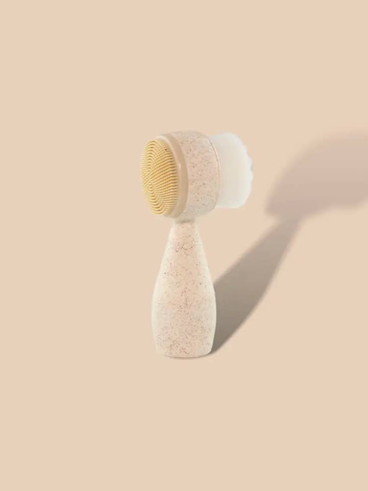 Wheat Straw Handle Facial Cleansing Brush with Soft Bristles for wholesale by Wake Up & Glow