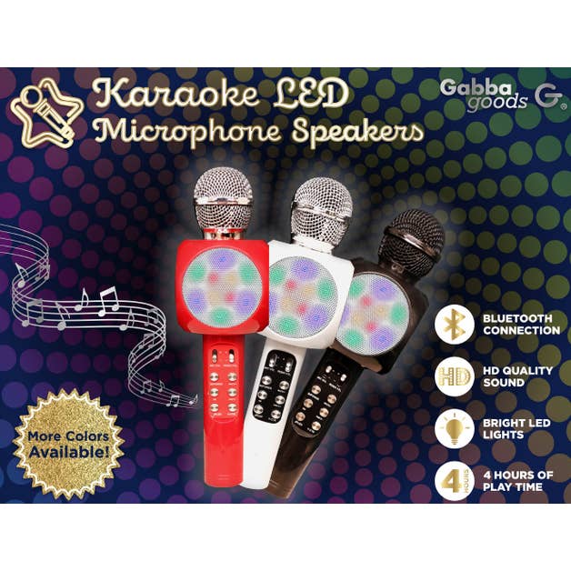 Gabba Goods - Wholesale Speakers - Gabba Goods Karaoke LED Karaoke Microphone Speaker