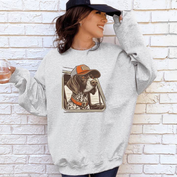 GSP Dog Ash Graphic Sweatshirt for wholesale by H+P Wholesale