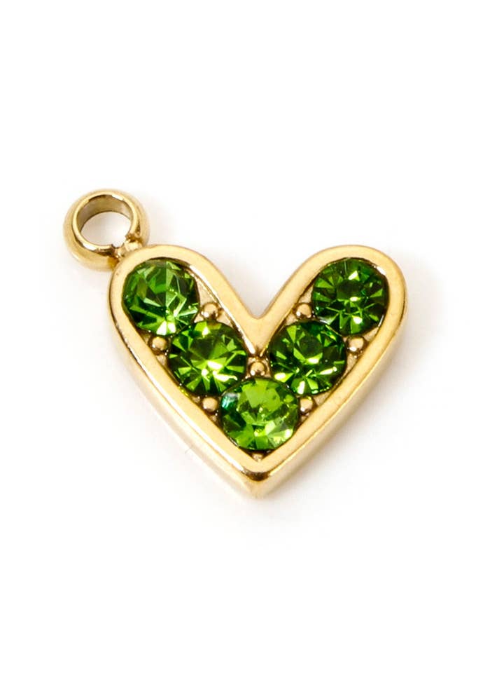 Charms Hjerte Strass Grøn for engroshandel hos SIKA BIJOUX