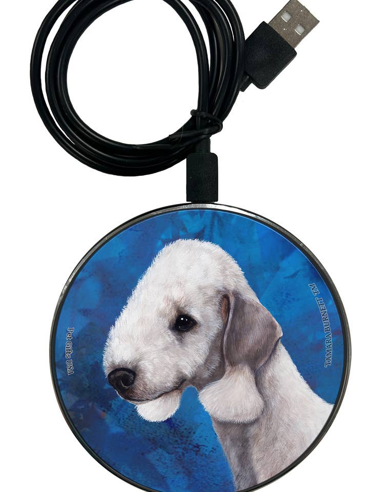 Bedlington Terrier Blue - Zoomies Phone Charger for wholesale by Pet Gifts USA, LLC