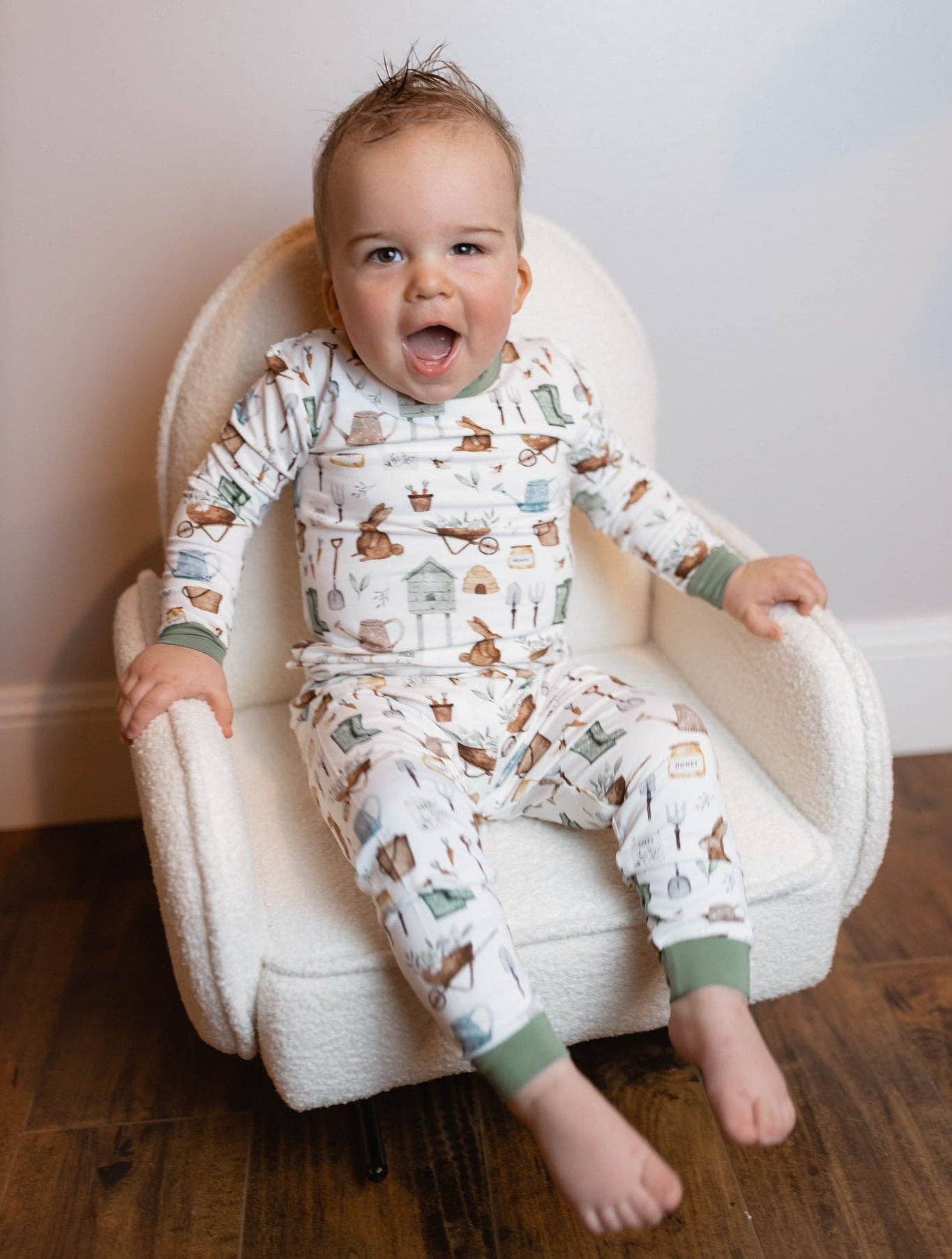 Little Joy Co. - Wholesale Sleepwear Set - Kids - Cottontail Garden 2pc Bamboo Pajama Set - Easter PJs Bunny8