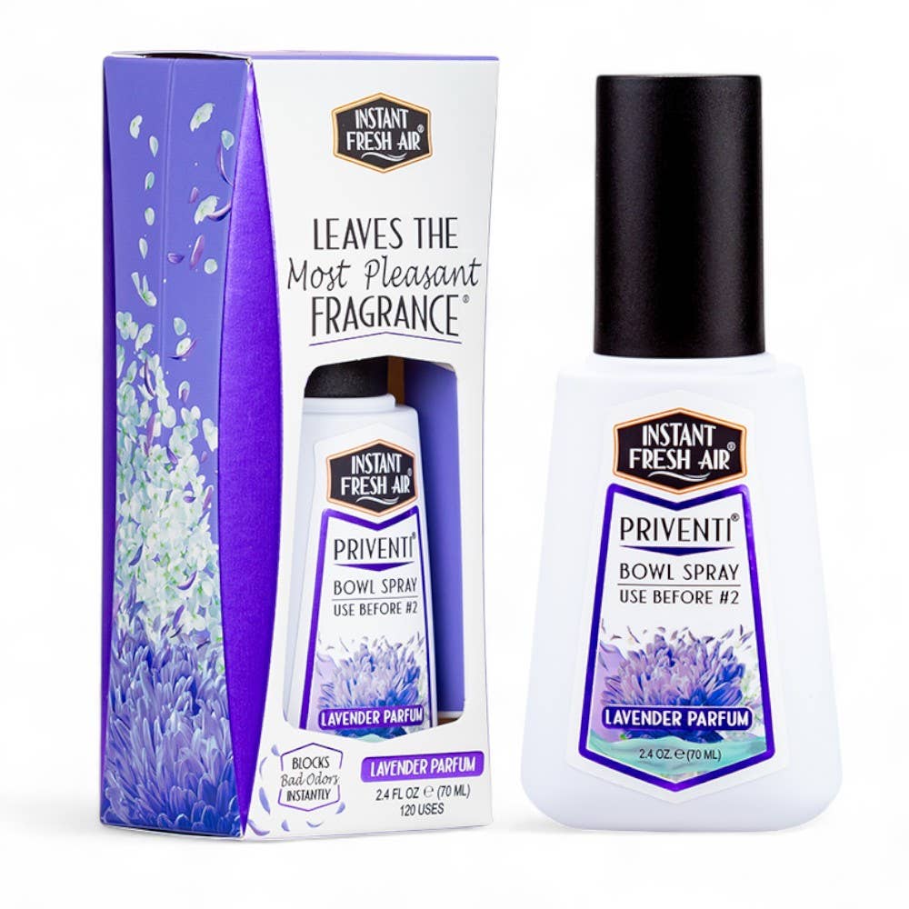 Instant Fresh Air - Wholesale Toilet Spray - Priventi Lavender Parfum 2.4 Oz., #2 Toilet Spray -Display10