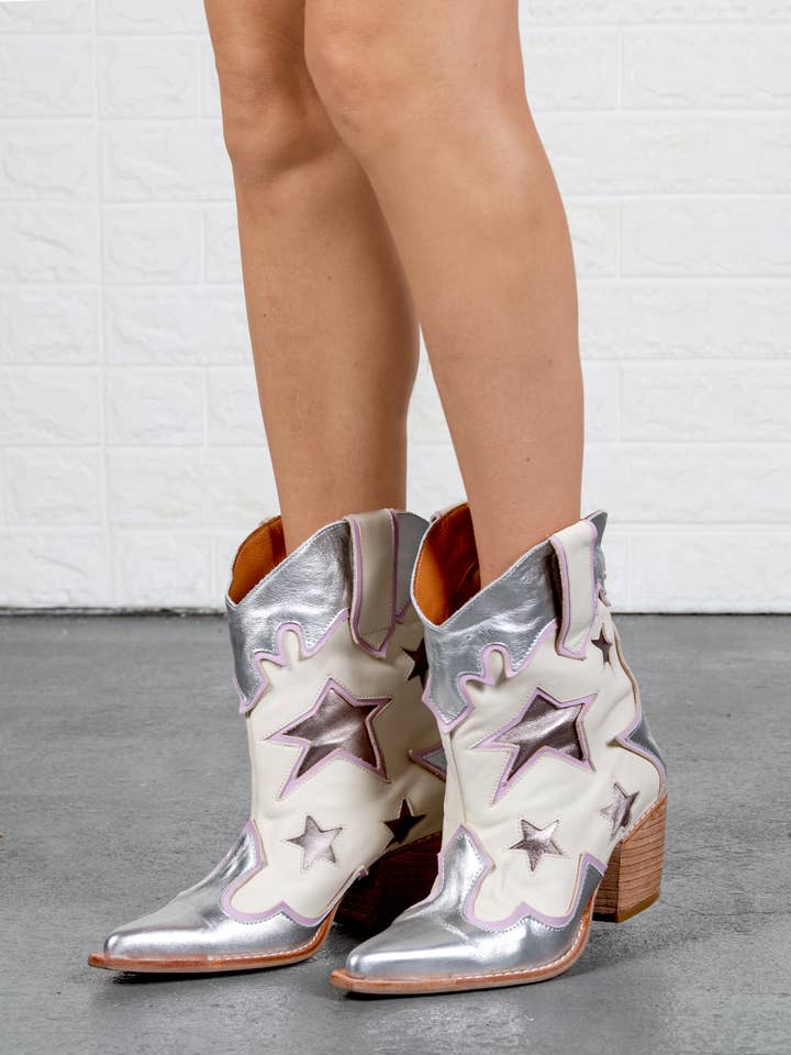 Charo métal argenté pour la vente par PMK SHOES