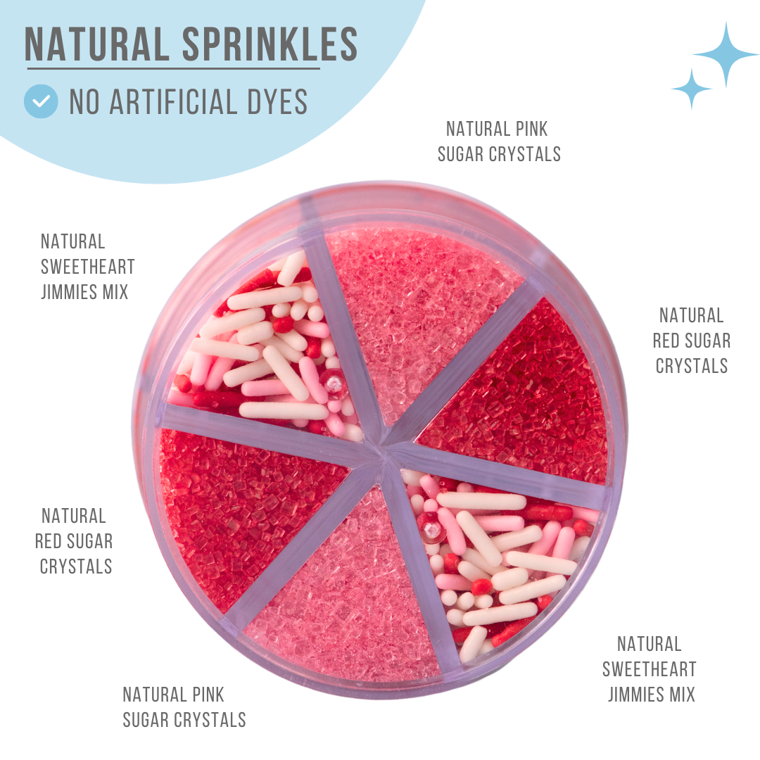 Sweets Indeed - Wholesale Sprinkles - Natural Sweetheart Sprinkle Jar - 6 Cell1