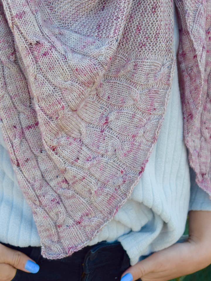 Cantelow Shawl Knitting Paper Pattern for wholesale by All Knit Up Designs