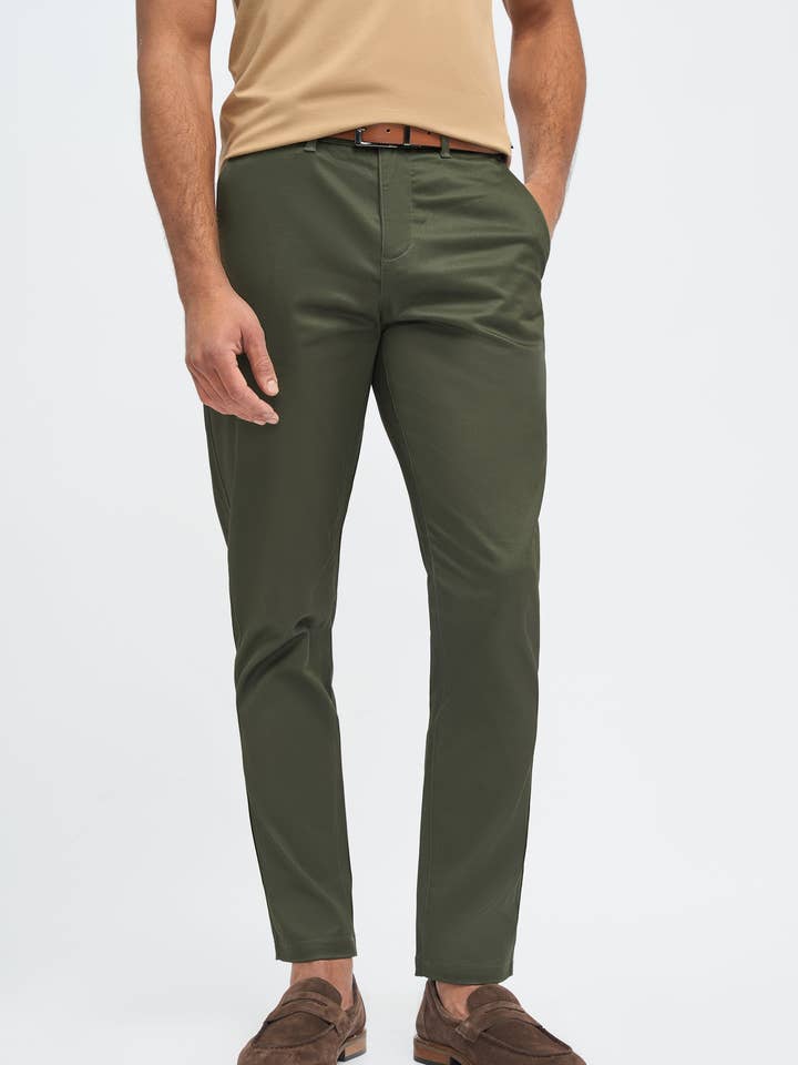 Chino trousers men Olive - Cavani Dakota for wholesale by CASTLESON