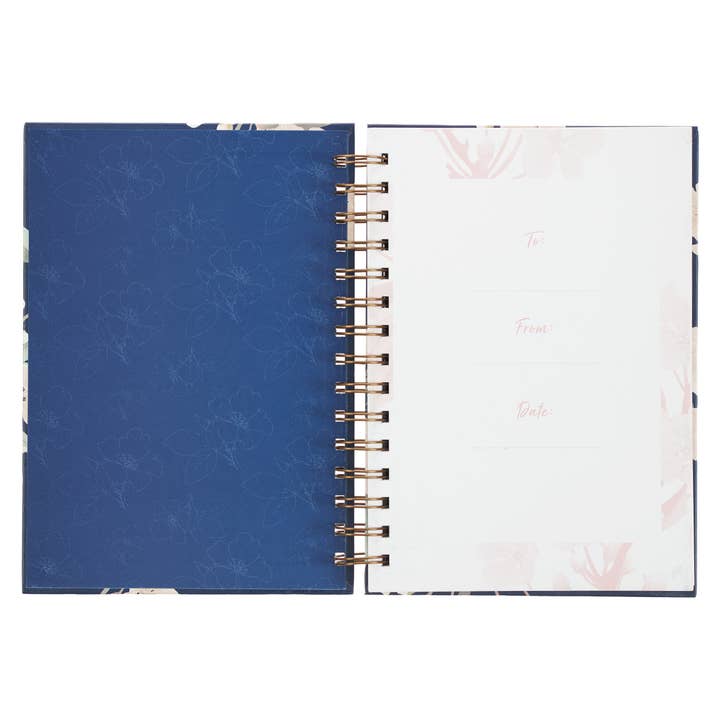 Christian Art Gifts - Wholesale Journal/Diary - Journal Wirebound Large Navy It Is Well With My Soul