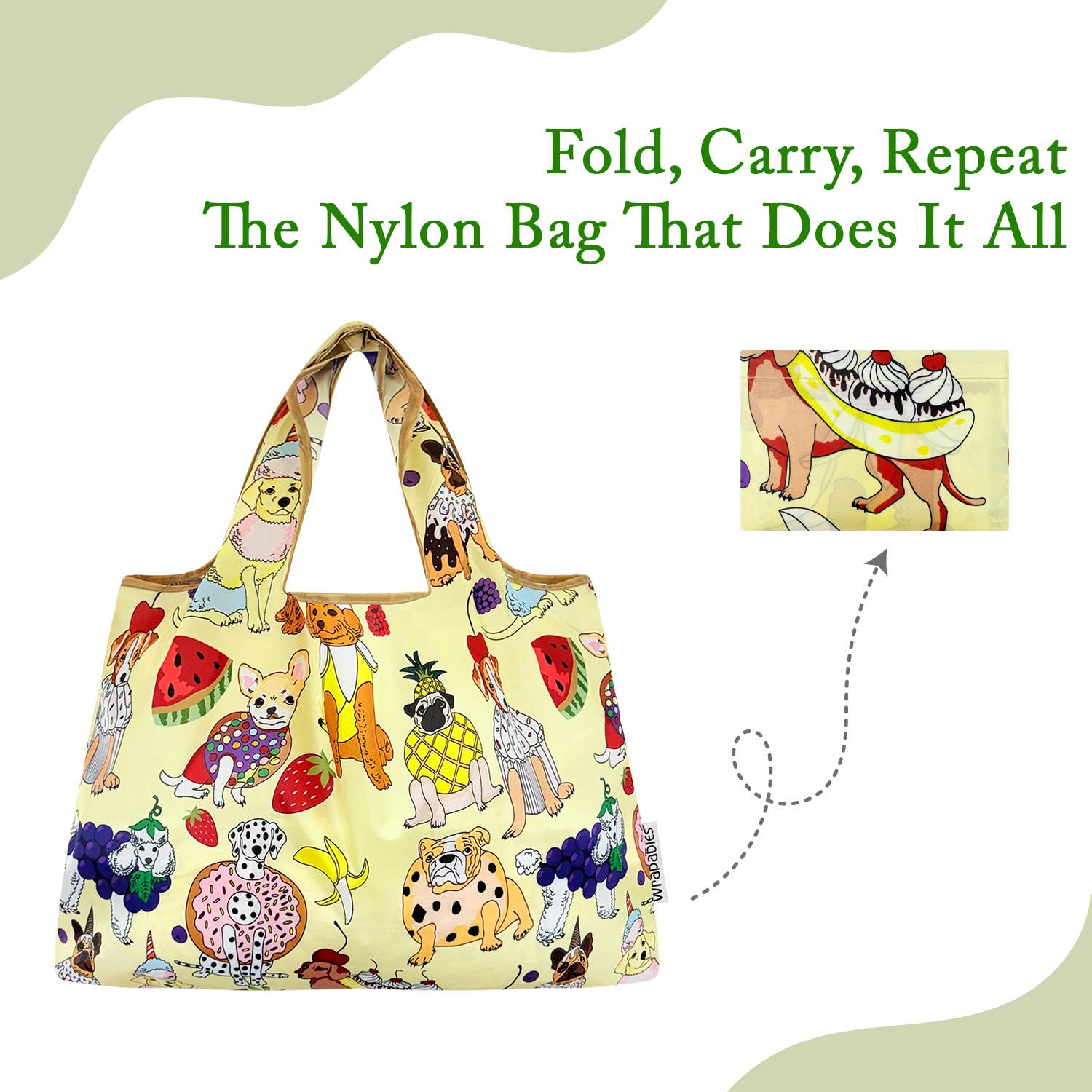 Wrapables.com - Vente Sacs de course/à provisions - Sac de courses réutilisable en nylon grand format Wrapables8