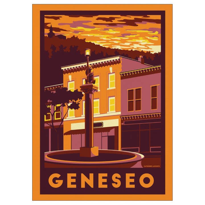 Geneseo NY Postcard for wholesale by Lionheart Graphics