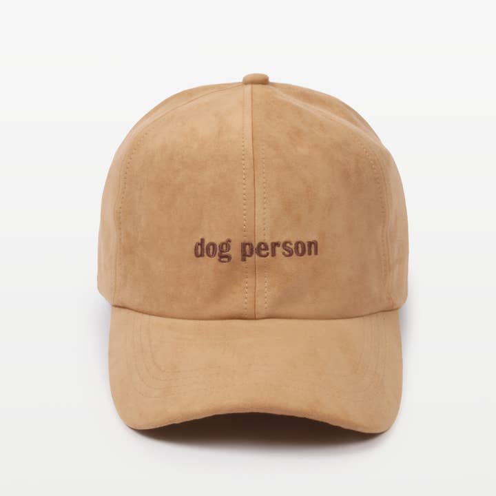 David And Young - Wholesale Baseball Cap - Women's - DOG PERSON Embroidery in Suede Fall Winter Baseball Cap