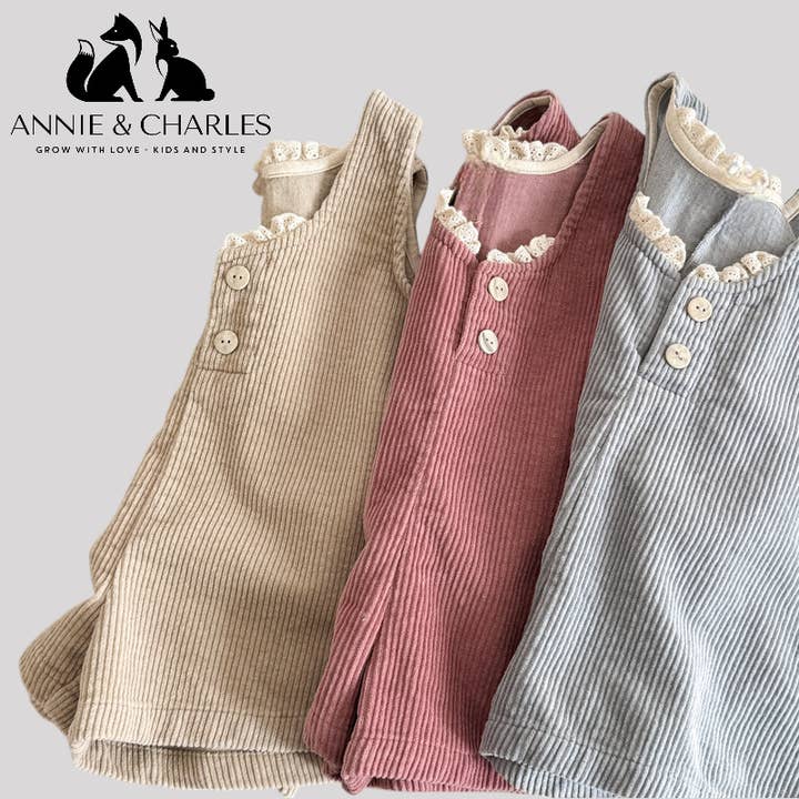 Annie & Charles - Wholesale Overalls - Kids - Annie & Charles® Cord Dungarees MILLIE3