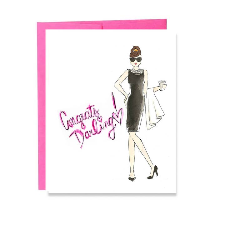 Félicitations, mon chéri ! Carte de vœux de fin d'études | Audrey Heburn pour la vente par Lacee Swan