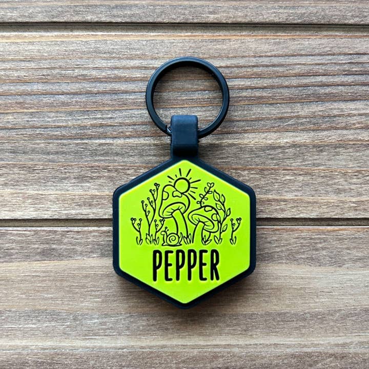 Besties Pets - Wholesale Pet Identification Tag - Dog - Fantastic Fungi Silicone Dog ID Tag
