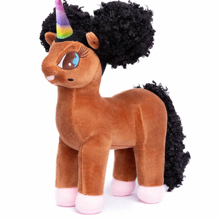 YOUnicorn Kidz - Wholesale Knuffels - Kinderen en baby - Tiffany, eenhoorn knuffel met afrotrekjes - 12 inch2