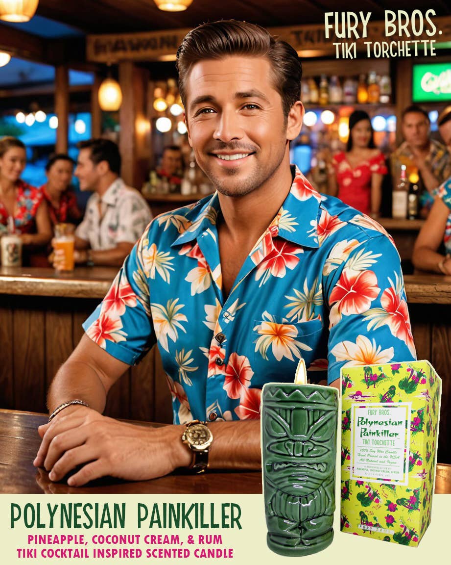 Fury Bros. - Wholesale Novelty Candle - Polynesian Painkiller - Fury Bros. Tiki Torchette6