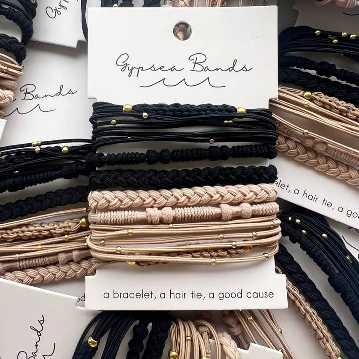 Bali Hair Tie Bracelets (Pre-pack of 10 cards) for wholesale by Gypsea Bands