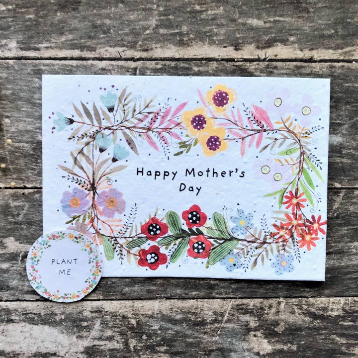 Erika's Whimsical Art – wholesale Mother’s Day card – Plantable Seed Paper Mother's Day Card, Blank Inside2