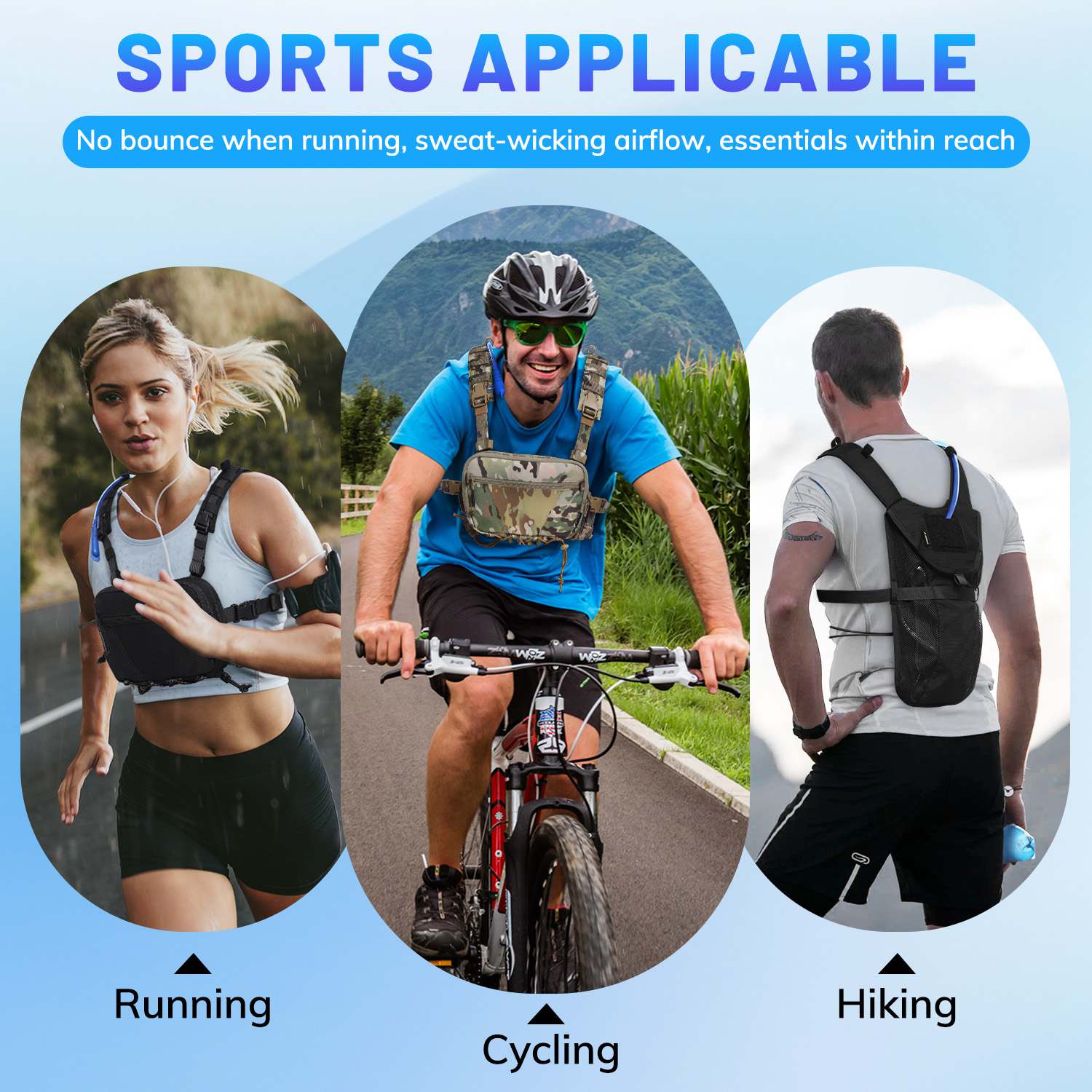 Antarctica Outdoors - Wholesale Belt Bag - Unisex - Votagoo Tactical Lightweight Running Hydration Vest with 2L Water Bladder Bag6