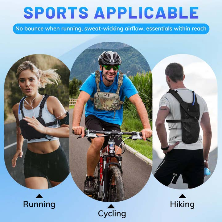 Antarctica Outdoors - Wholesale Belt Bag - Unisex - Votagoo Tactical Lightweight Running Hydration Vest with 2L Water Bladder Bag6