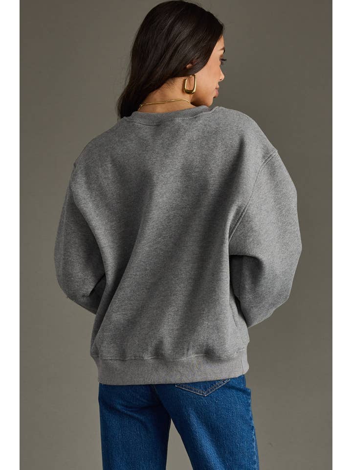 Panache Apparel Co. – wholesale Sweatshirt med tryck - Dam – Dk. Grå Speldagströja3