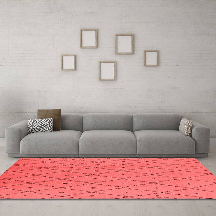 Machine Washable Solid Red Modern Area Rugs for wholesale by Ahgly