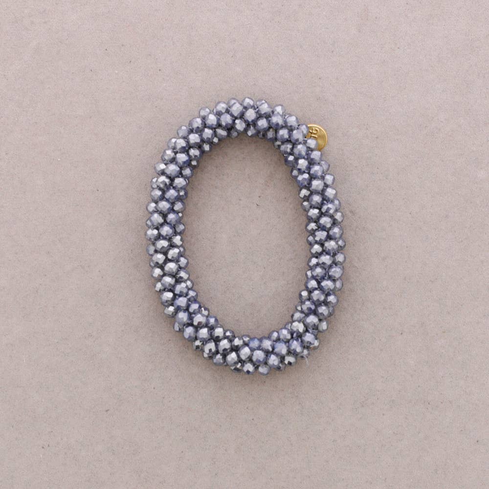 Sonata - Wholesale Snap Jewelry - Elastic Bracelet Faceted Crystals 4mm (B)8