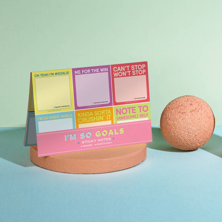 Abrams & Chronicle Books - Wholesale Sticky Notes - Knock Knock I’m So Goals Sticky Packet (Notepad/Sticky Notes)2