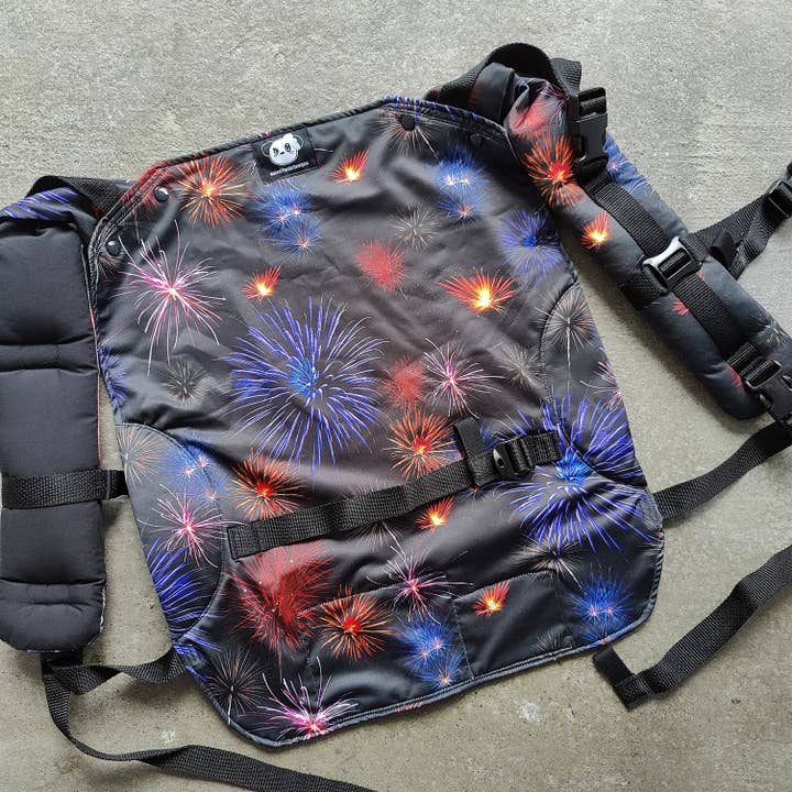 Fireworks Mer Duo Onbuhimo for wholesale by Naked Panda Designs