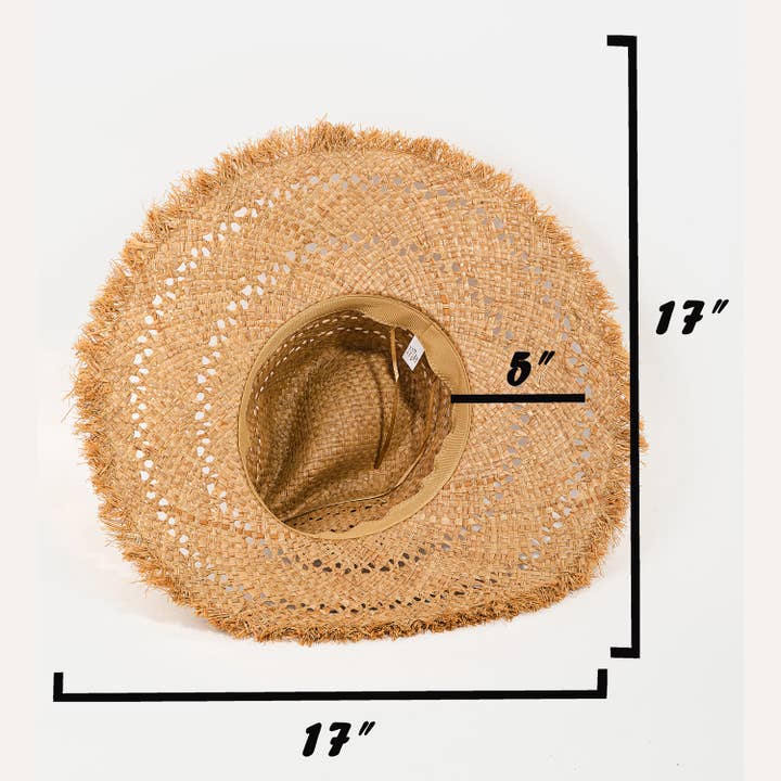 Collections by Fame Accessories - Wholesale Straw Hat - Women's - Basket Weave Flat Brim Straw Hat