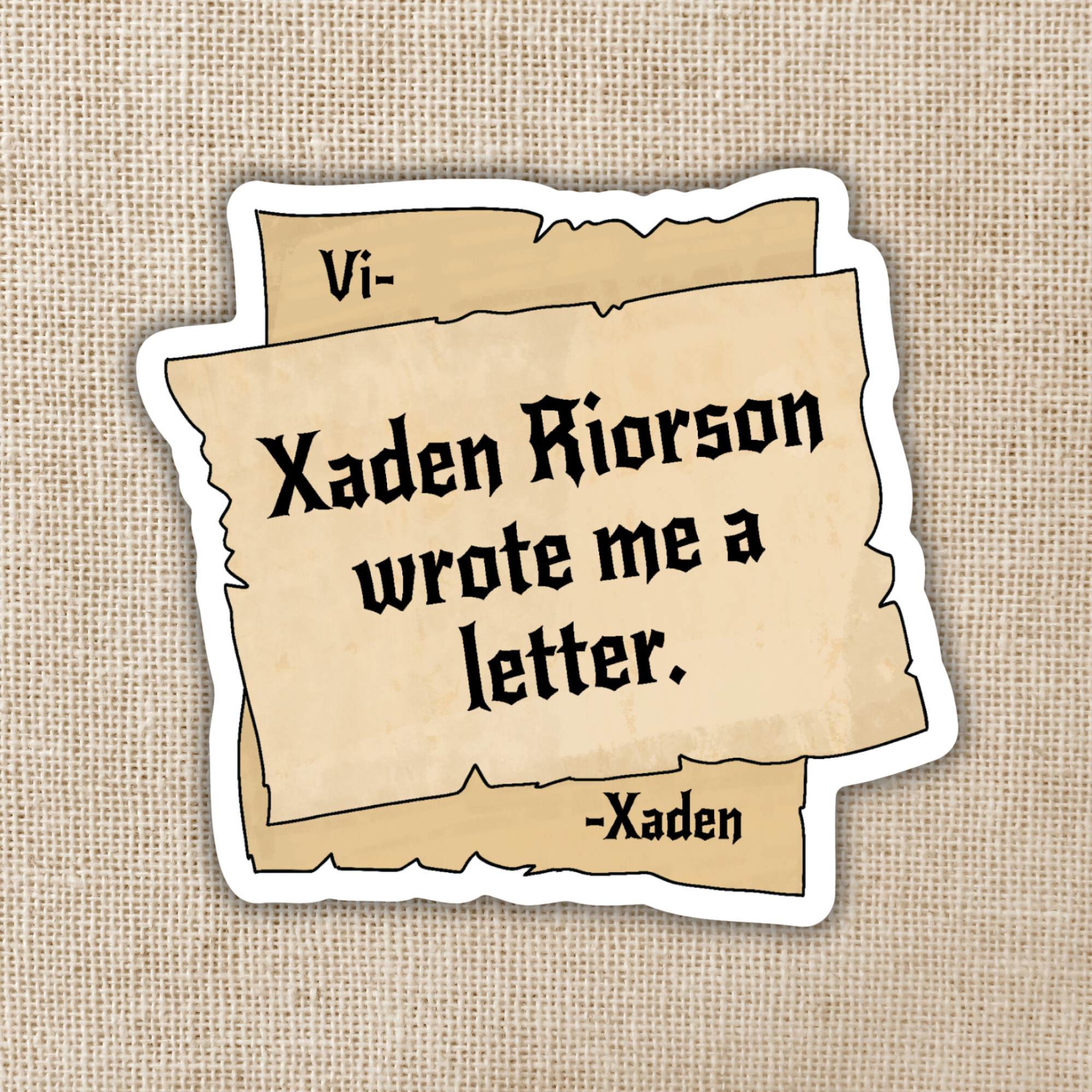 Kingdom of Threads - Wholesale Sticker - Xaden Riorson Wrote Me A Letter Sticker | Fourth Wing0