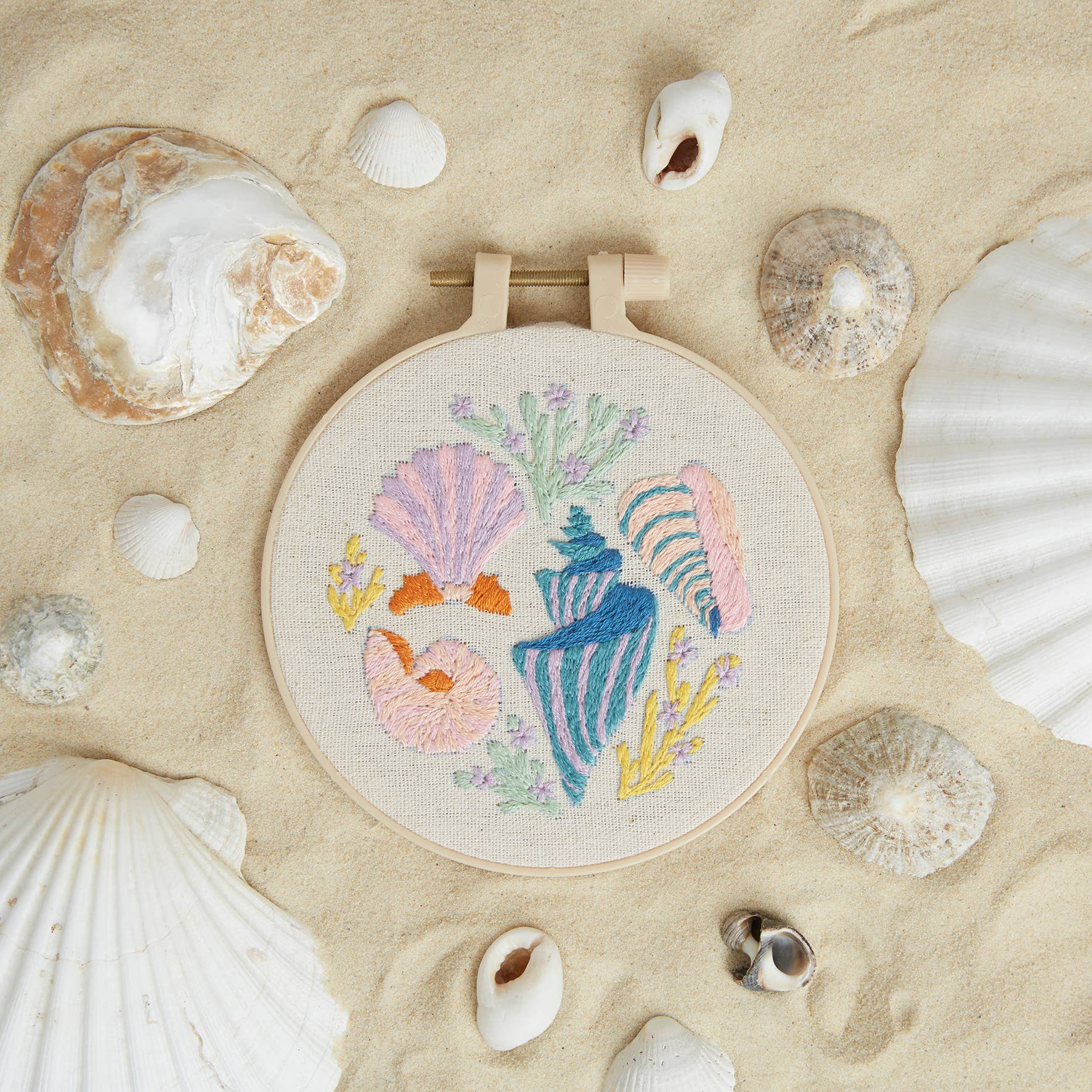 West Design Products - Wholesale Embroidery/Cross Stitch Supplies - Simply Make Embroidery By Numbers Seashells Craft Stitch Kit5