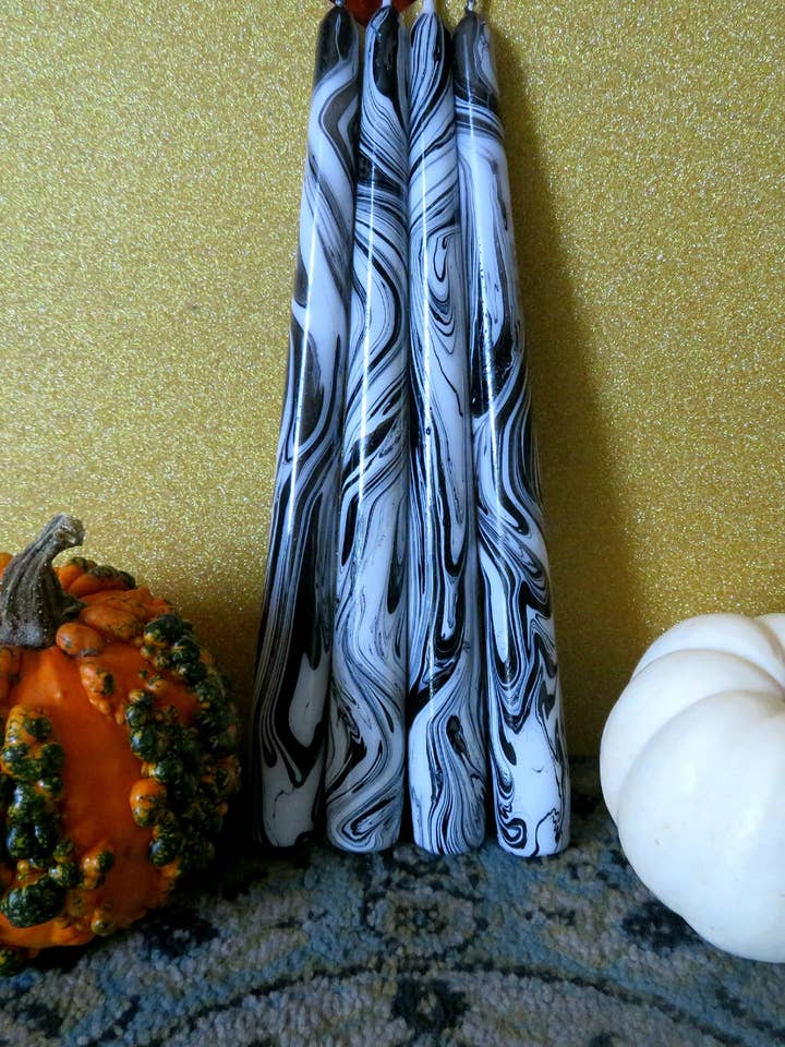 Tuxedo Taper Candle Set for wholesale by Candle Art Designs LLC