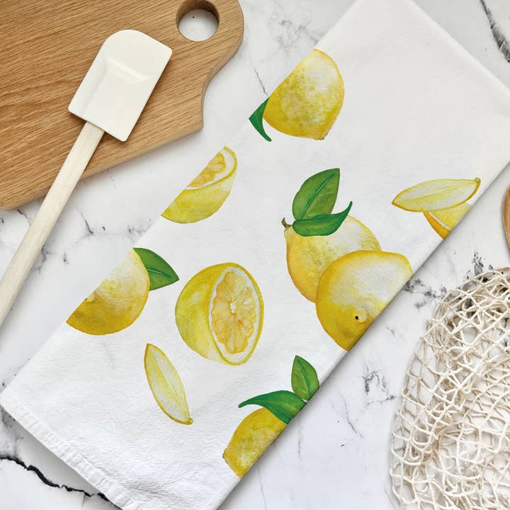 Honey Brush Design® - Wholesale Tea Towel - Lemons Tea Towel1