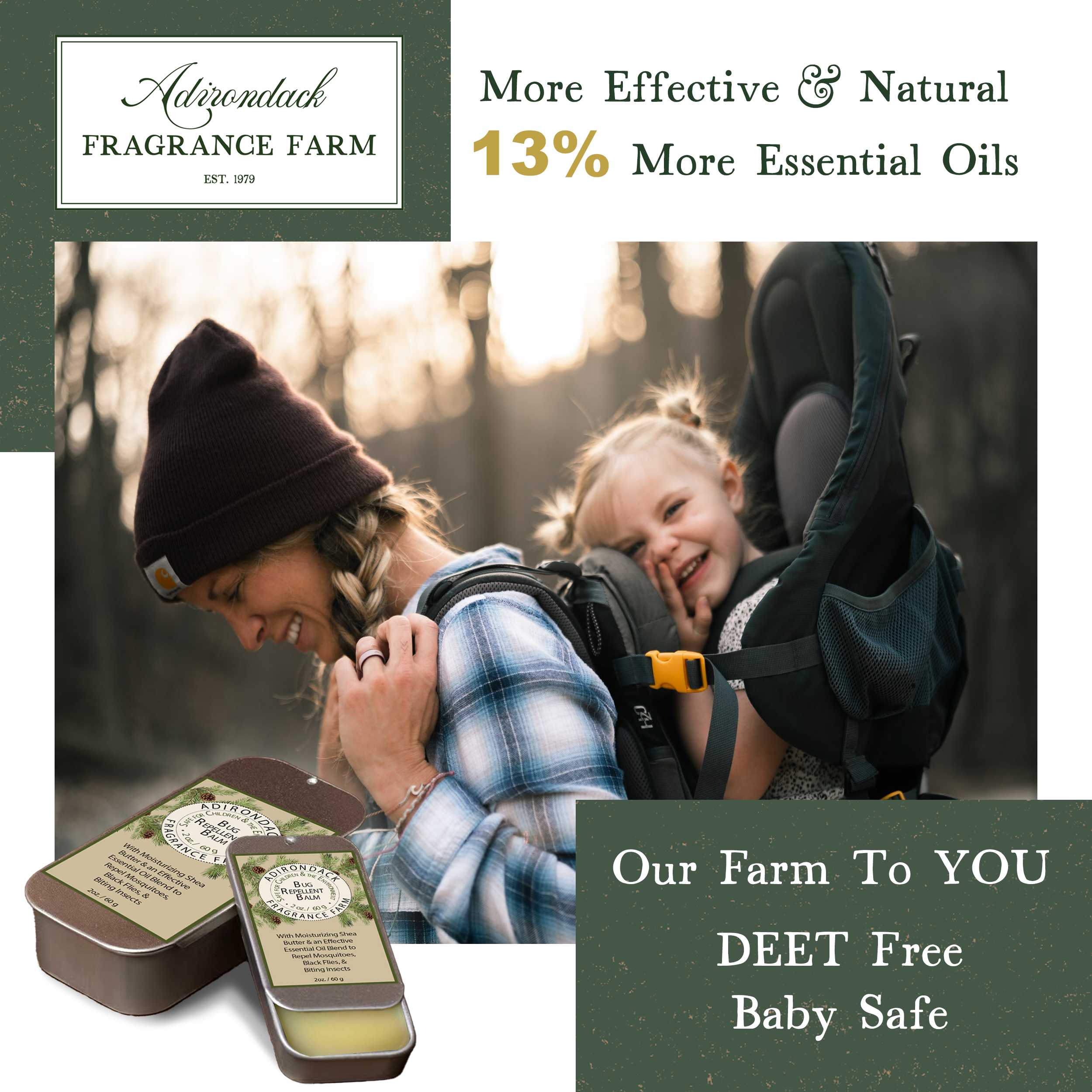 Adirondack Fragrance  Flavor Farm - Wholesale Anti-muggenspray - Bug Repellent Balm | Deet Free | Helemaal natuurlijk | Etherische olie2