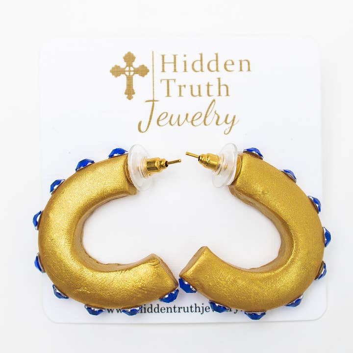 Small Blue Hoops for wholesale by Hidden Truth Jewelry