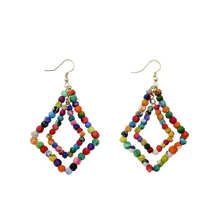WorldFinds – wholesale Dangle earrings – Kantha Milieu Lantern Chandeliers5